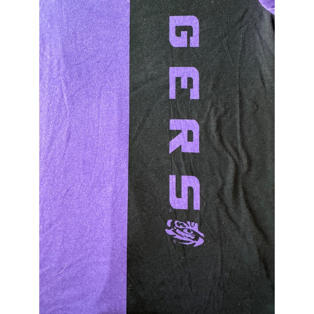 LSU Tigers Nike Tee shirt Adult large Colorblock purple Y2K football USA made - Picture 4 of 14